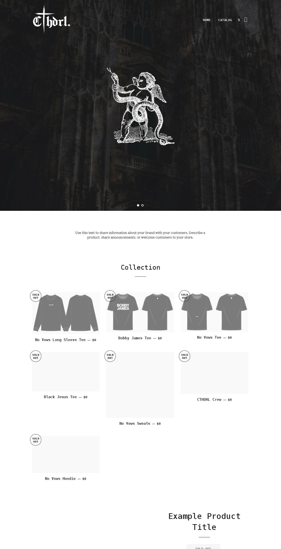 cthdrlgoods.com shopify website screenshot
