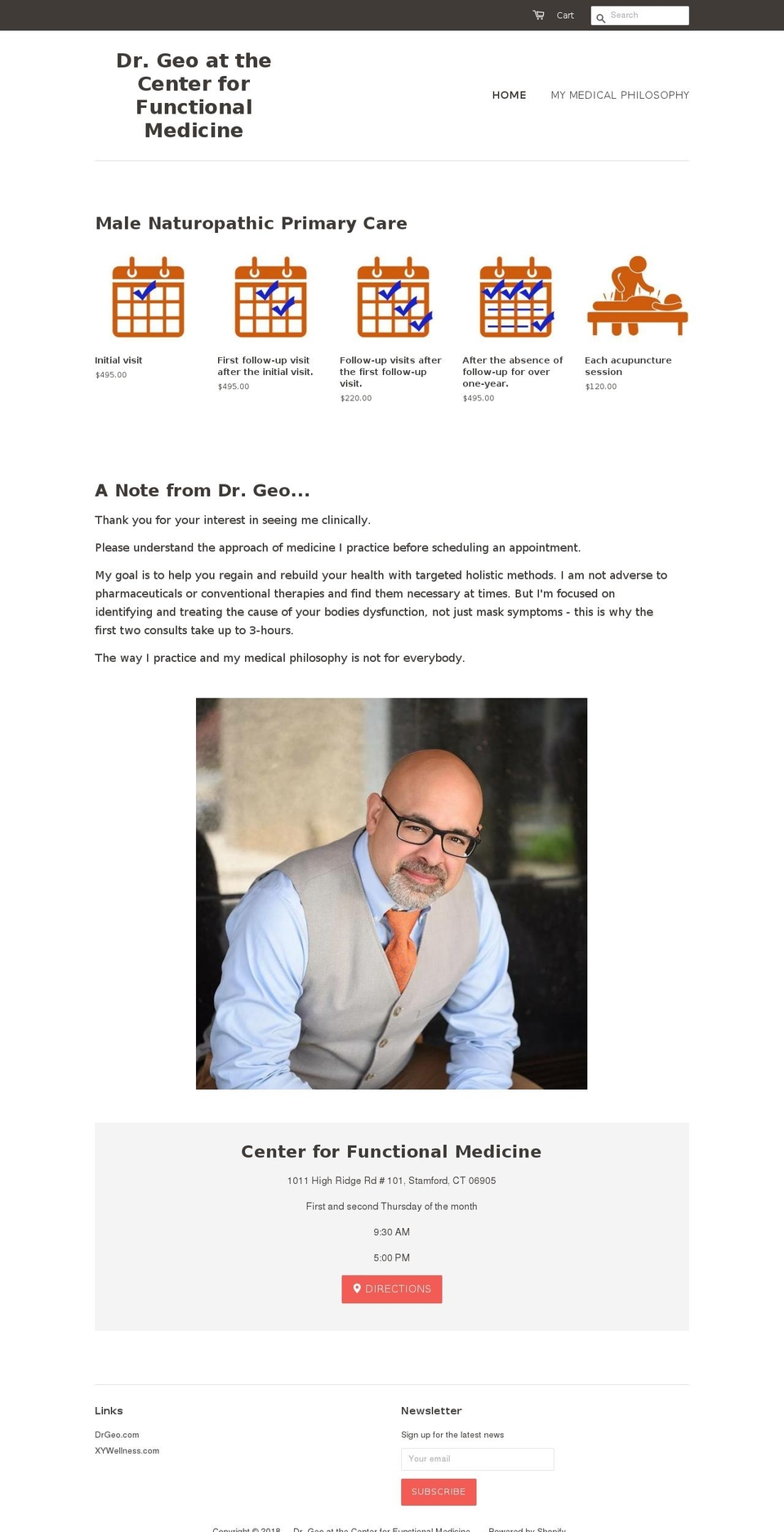 ctintegrativeurology.com — Shopify storefront screenshot