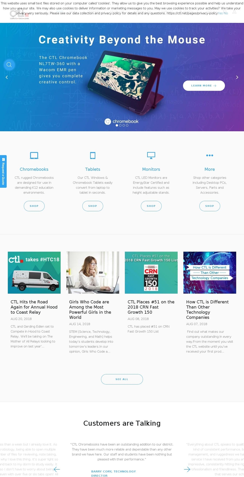 ctl.net shopify website screenshot