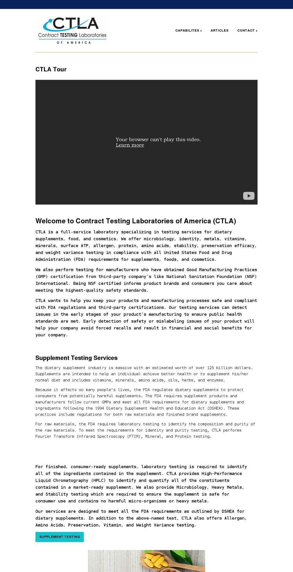 ctlatesting.com shopify website screenshot