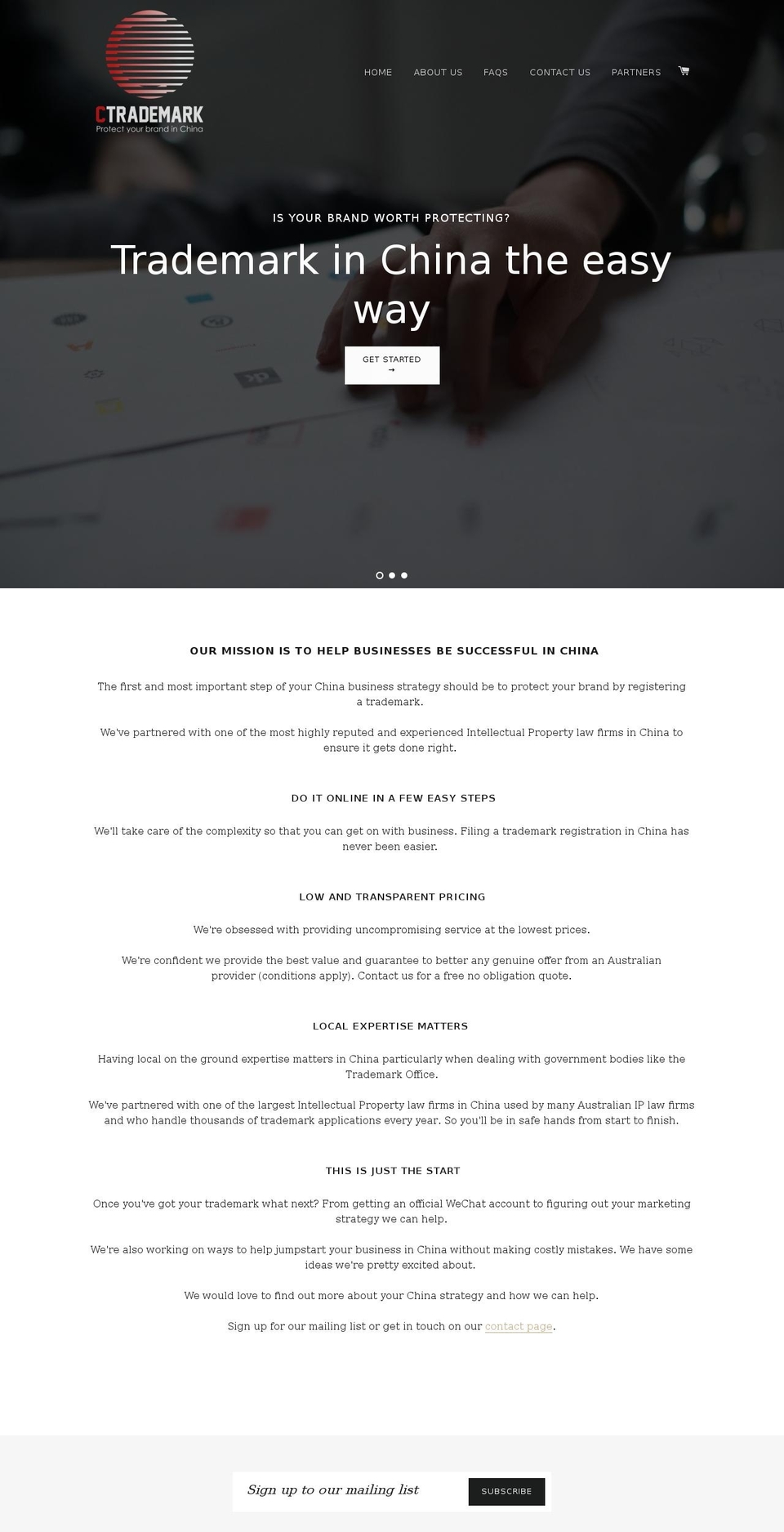 ctrademark.com shopify website screenshot