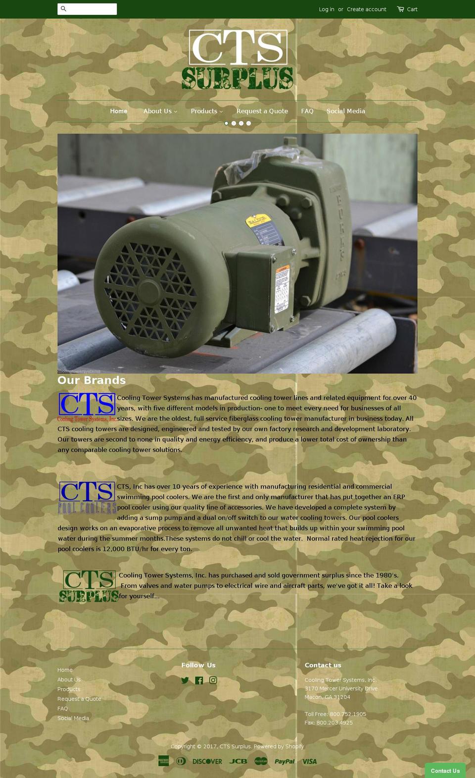 ctssurplus.com shopify website screenshot