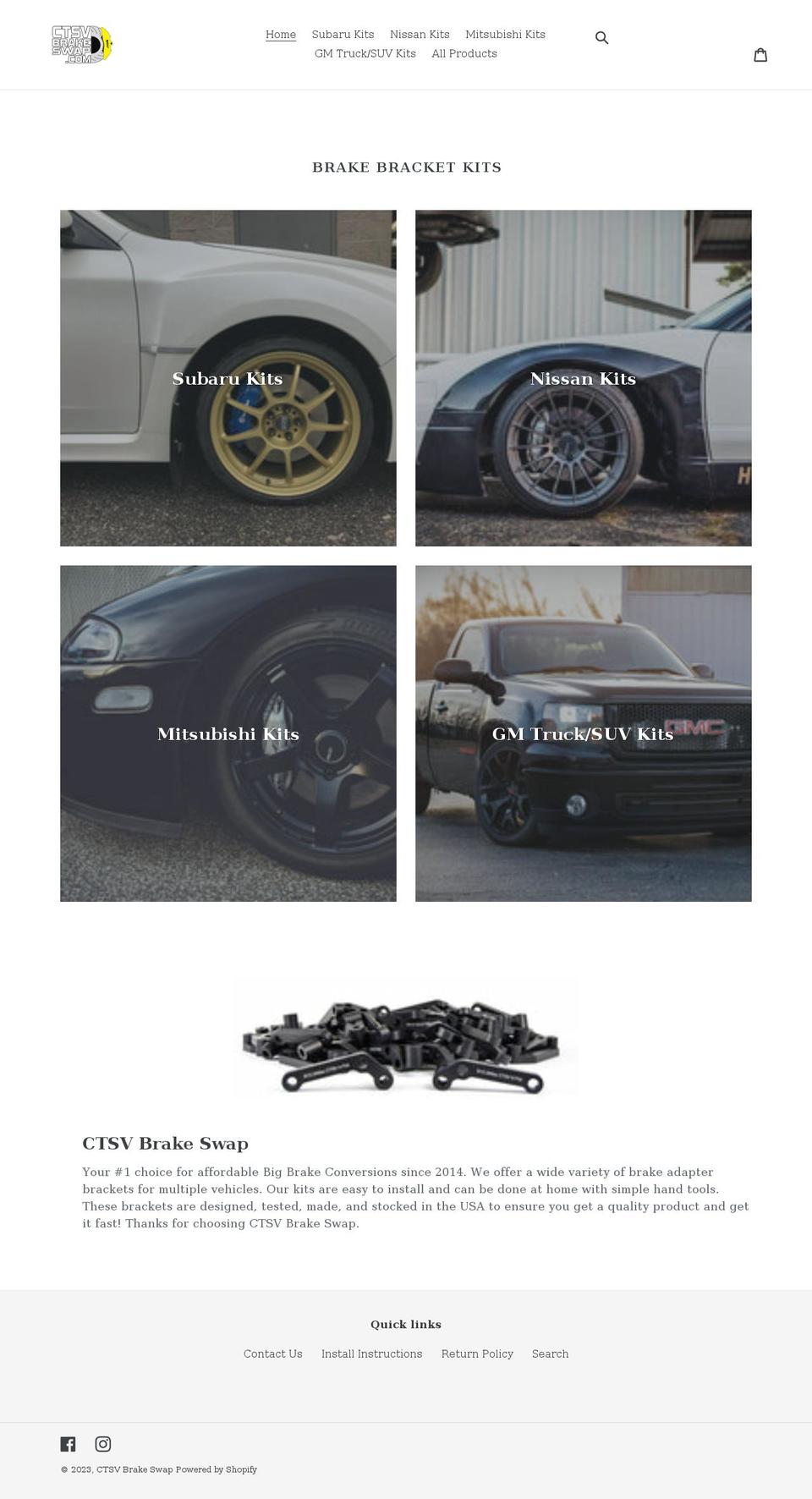 ctsvbrakeswap.com shopify website screenshot