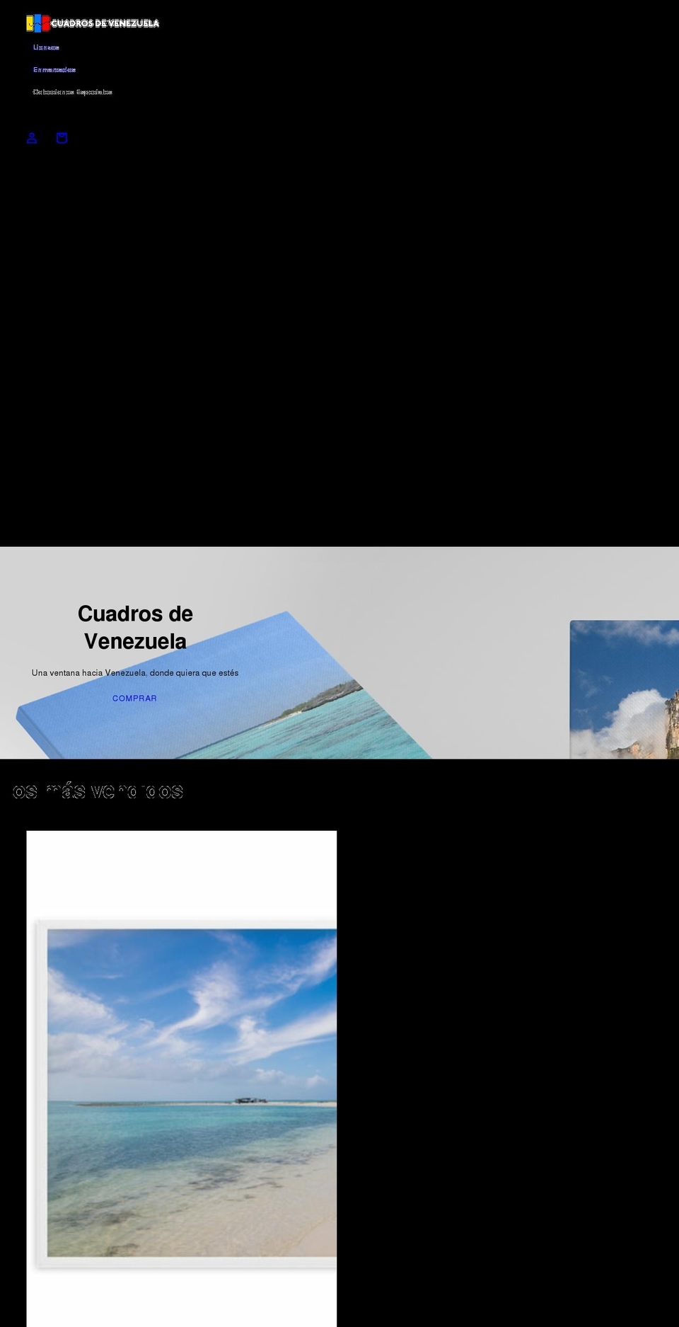 cuadrosdevenezuela.com shopify website screenshot