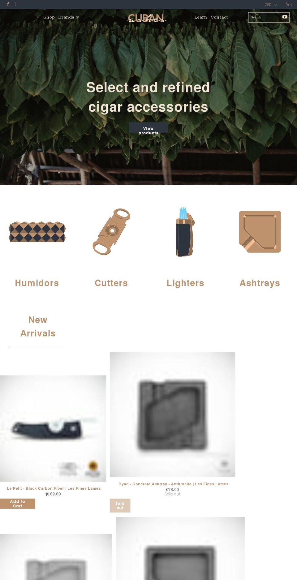 Dev Shopify theme site example cubanashes.com