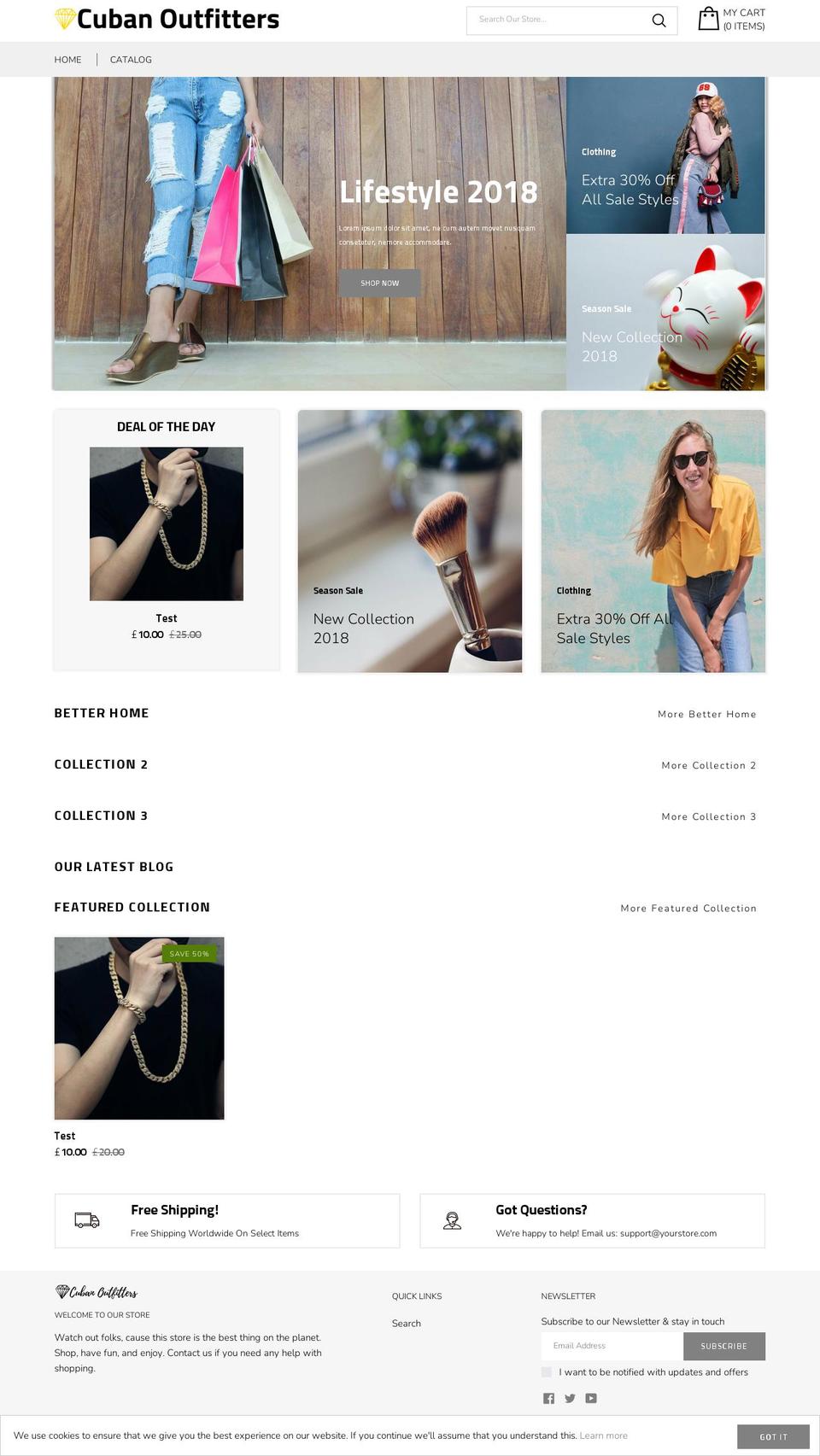 cubanoutfitters.com shopify website screenshot