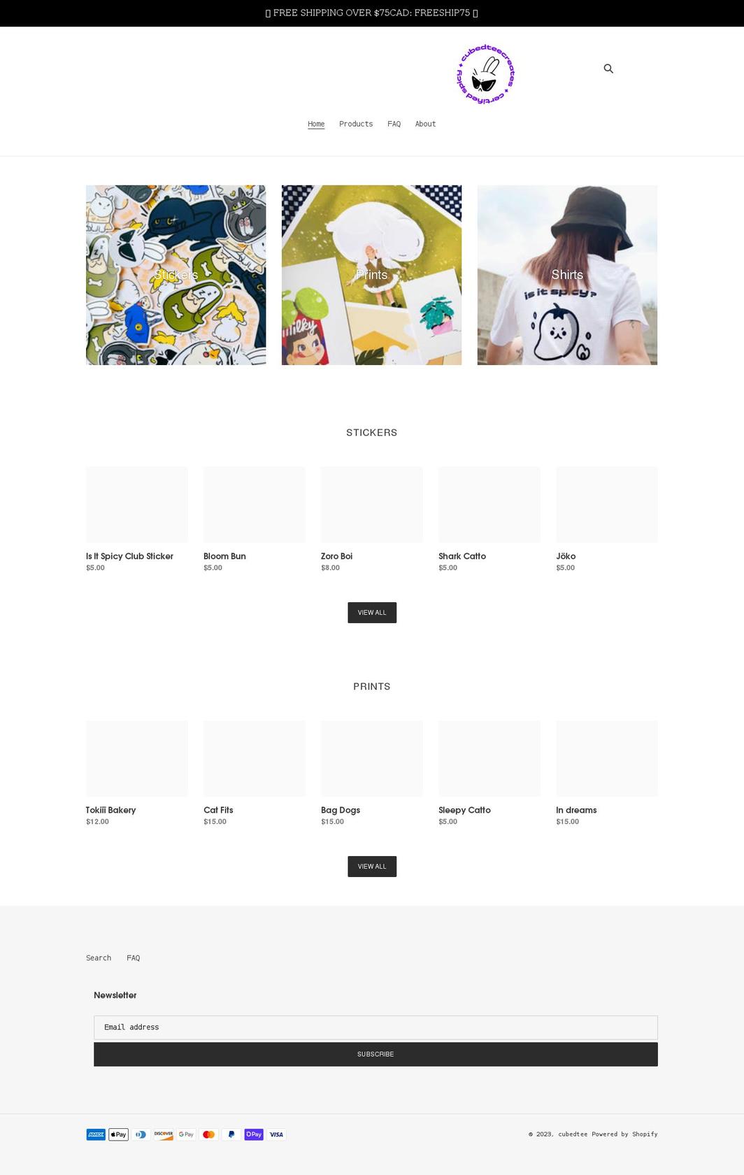 cubedtee.com shopify website screenshot