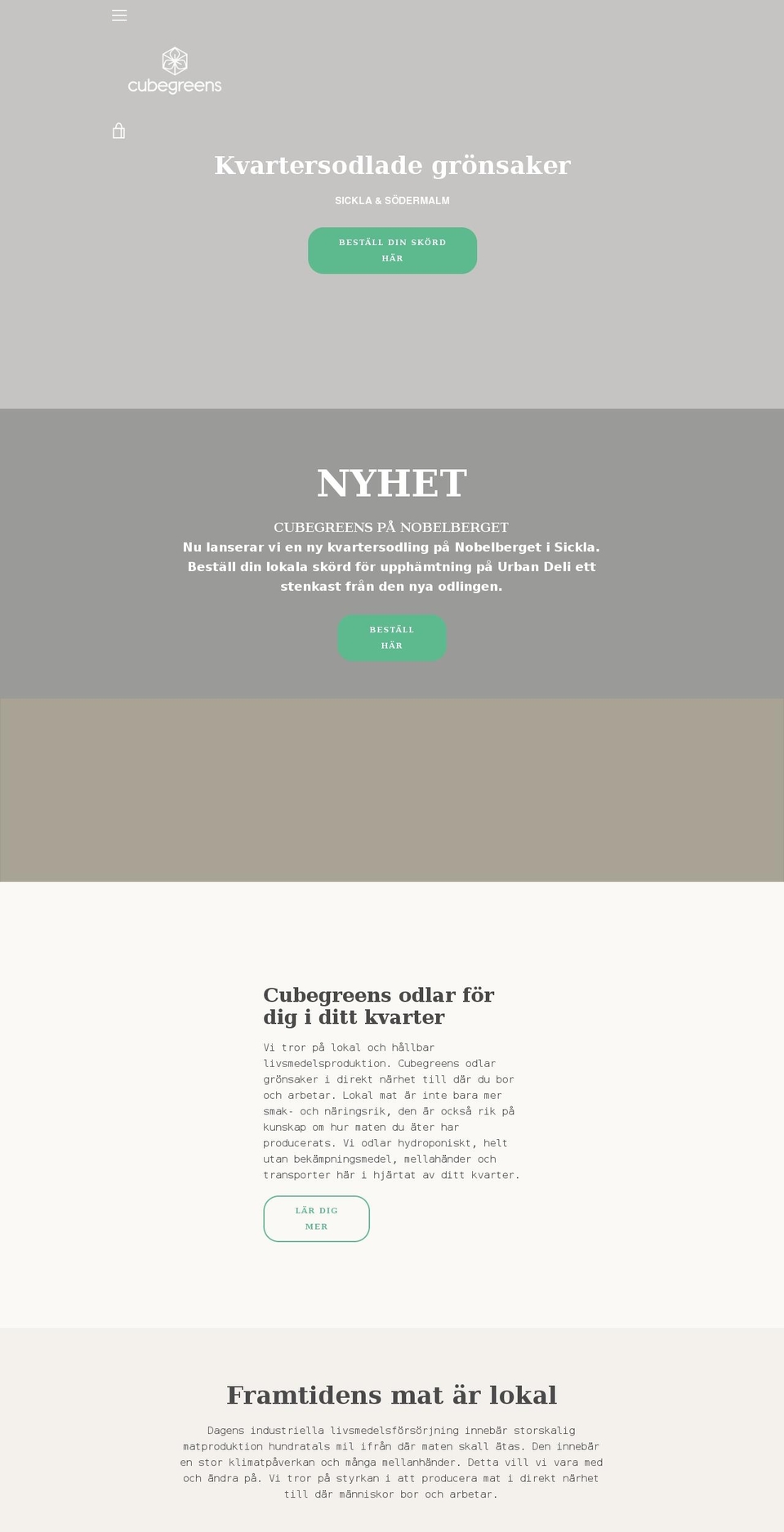cubegreens.se shopify website screenshot