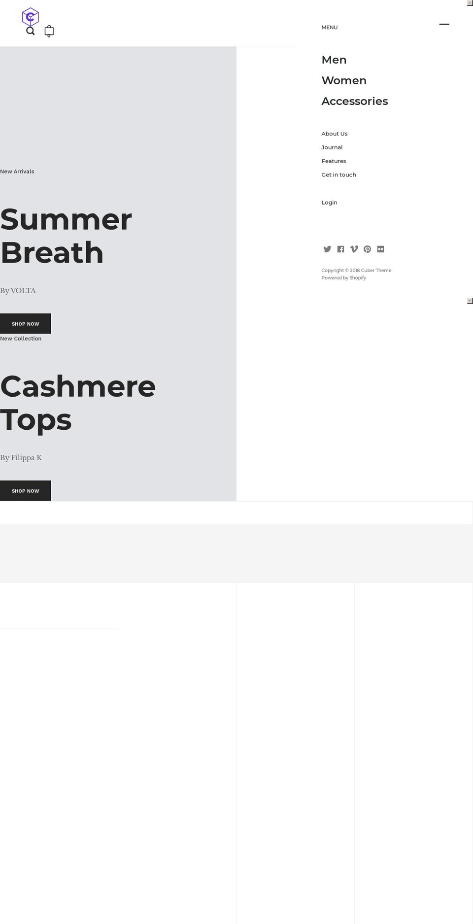 cuber-theme.myshopify.com shopify website screenshot