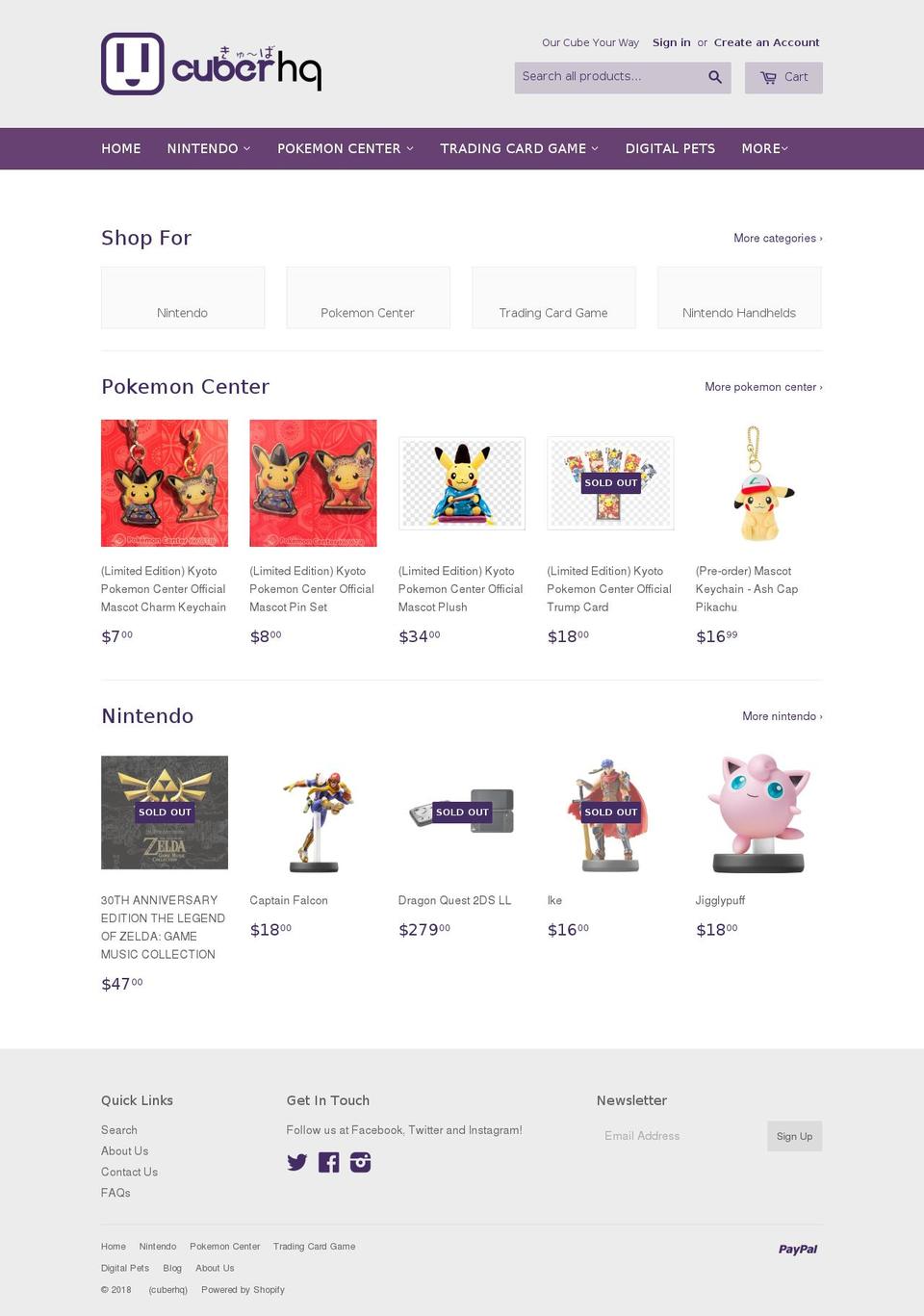 cuberhq.com — Shopify storefront screenshot