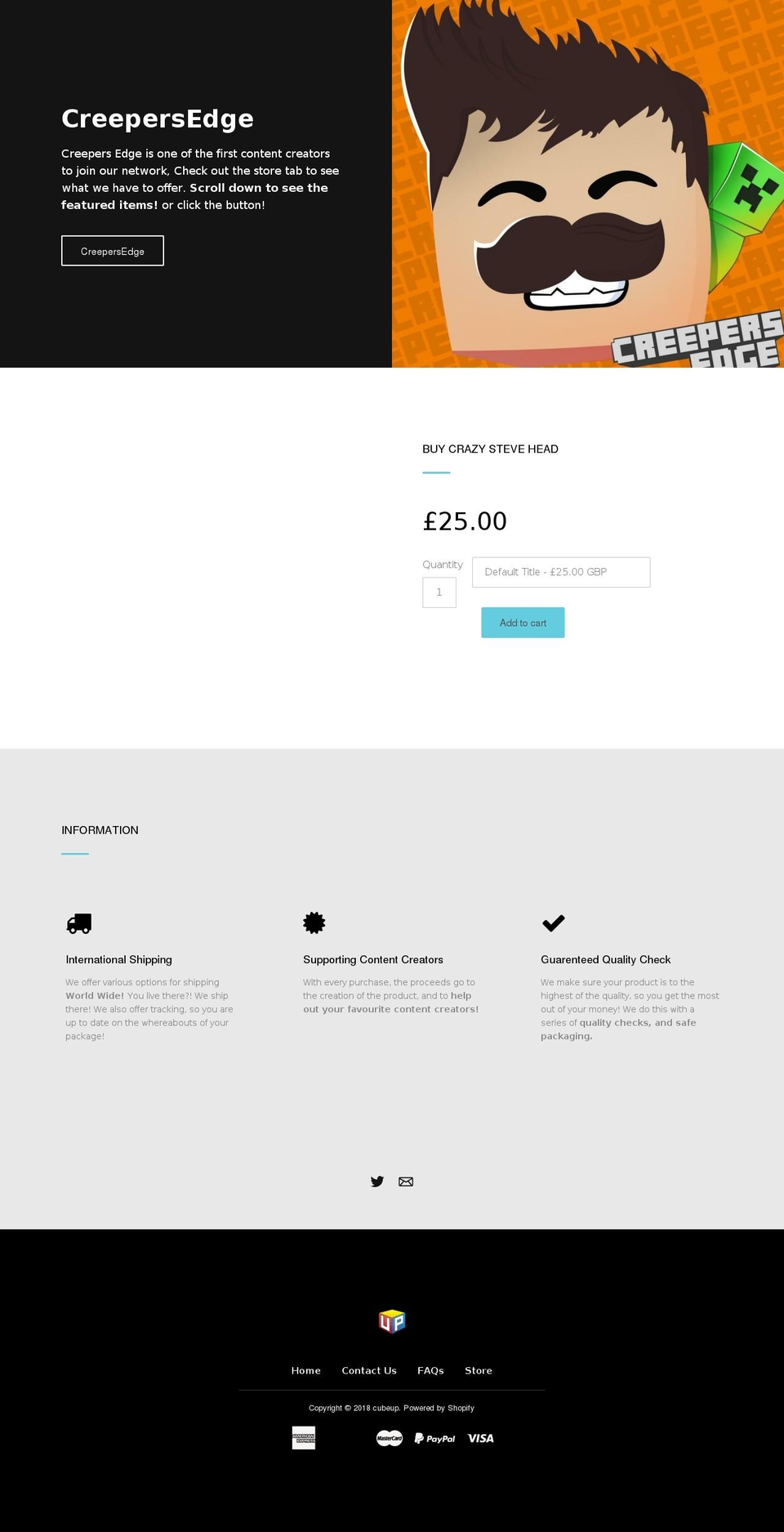 cubeup.net shopify website screenshot