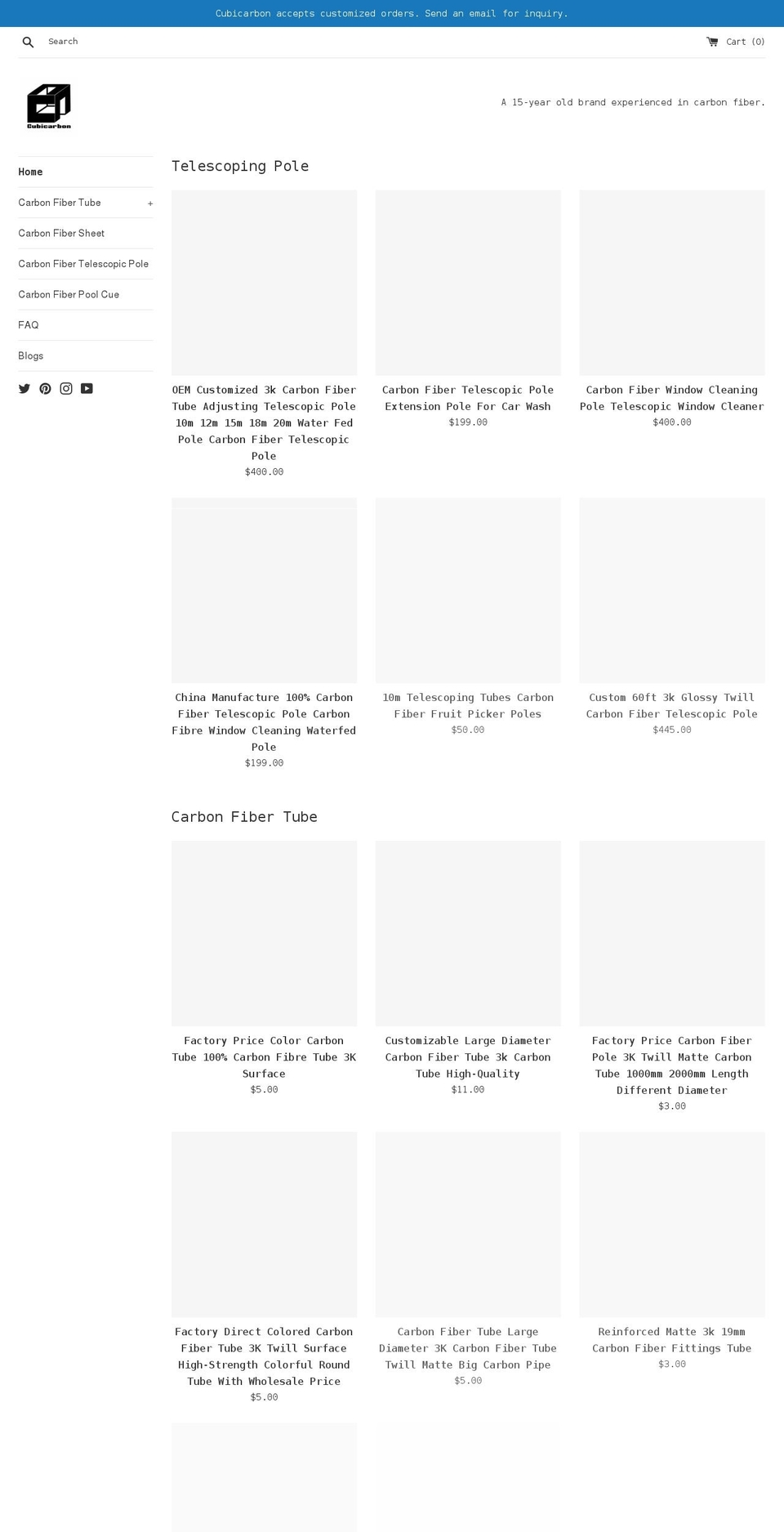 cubicarbon.com shopify website screenshot