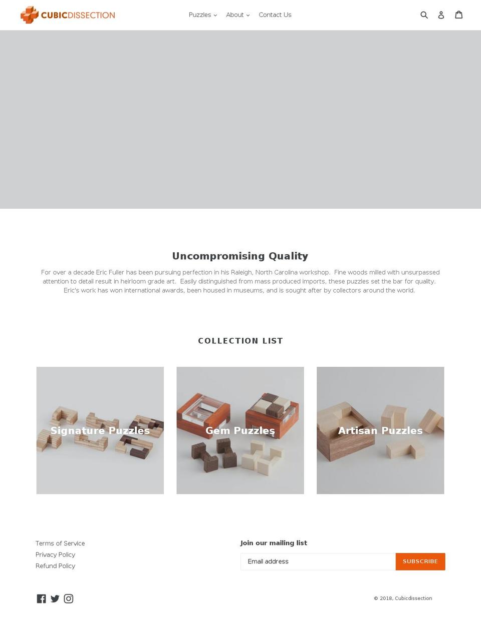 cubicdissection.com — Shopify storefront screenshot
