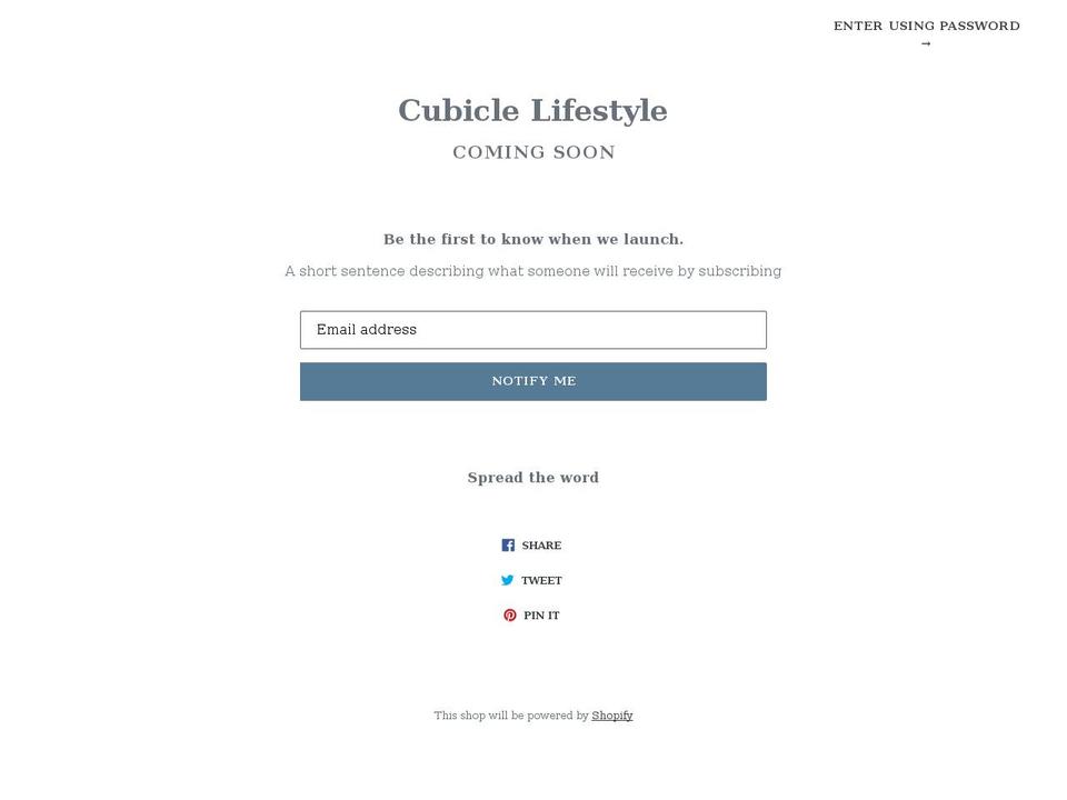 cubiclelifestyle.com — Shopify storefront screenshot