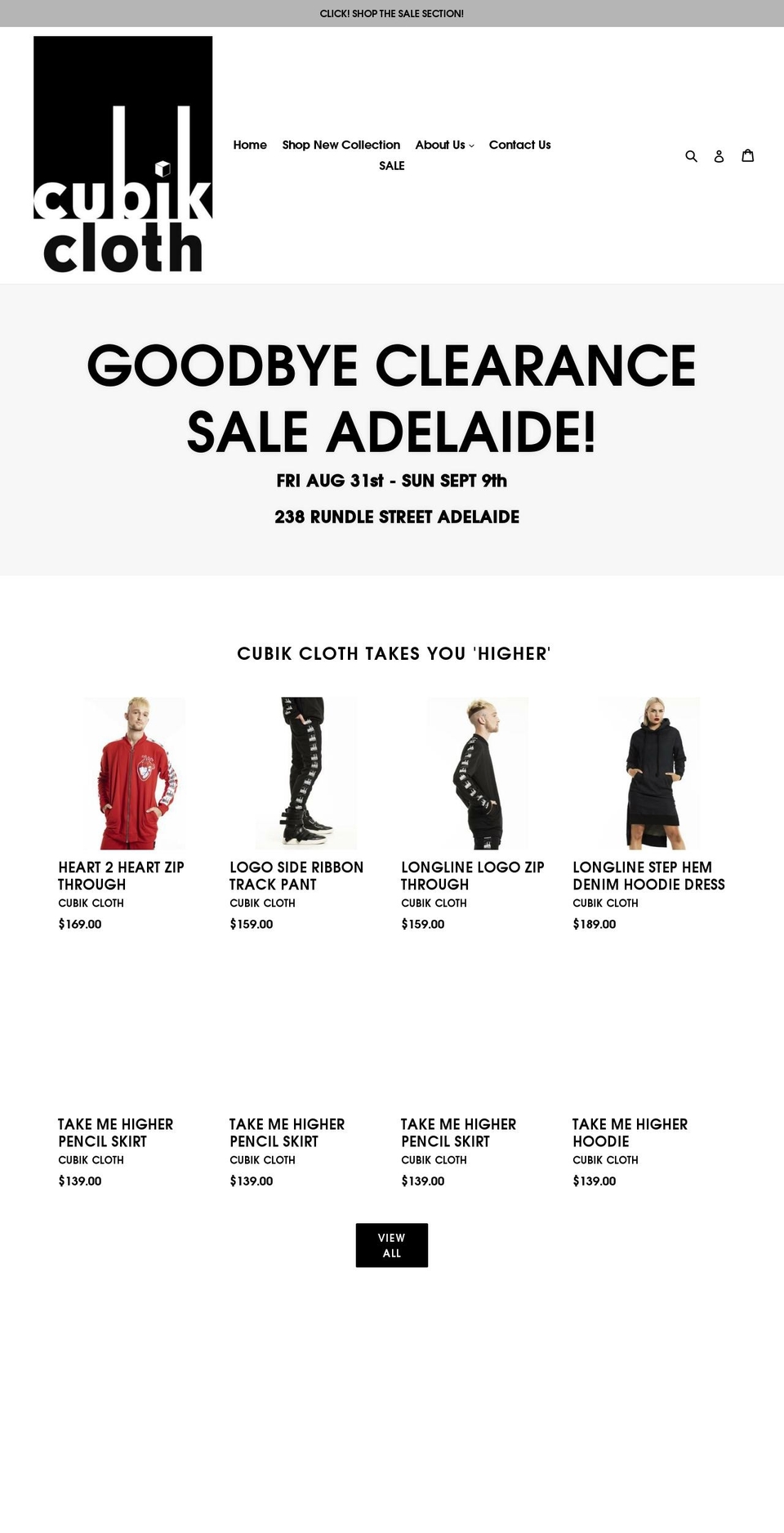 cubikcloth.com shopify website screenshot
