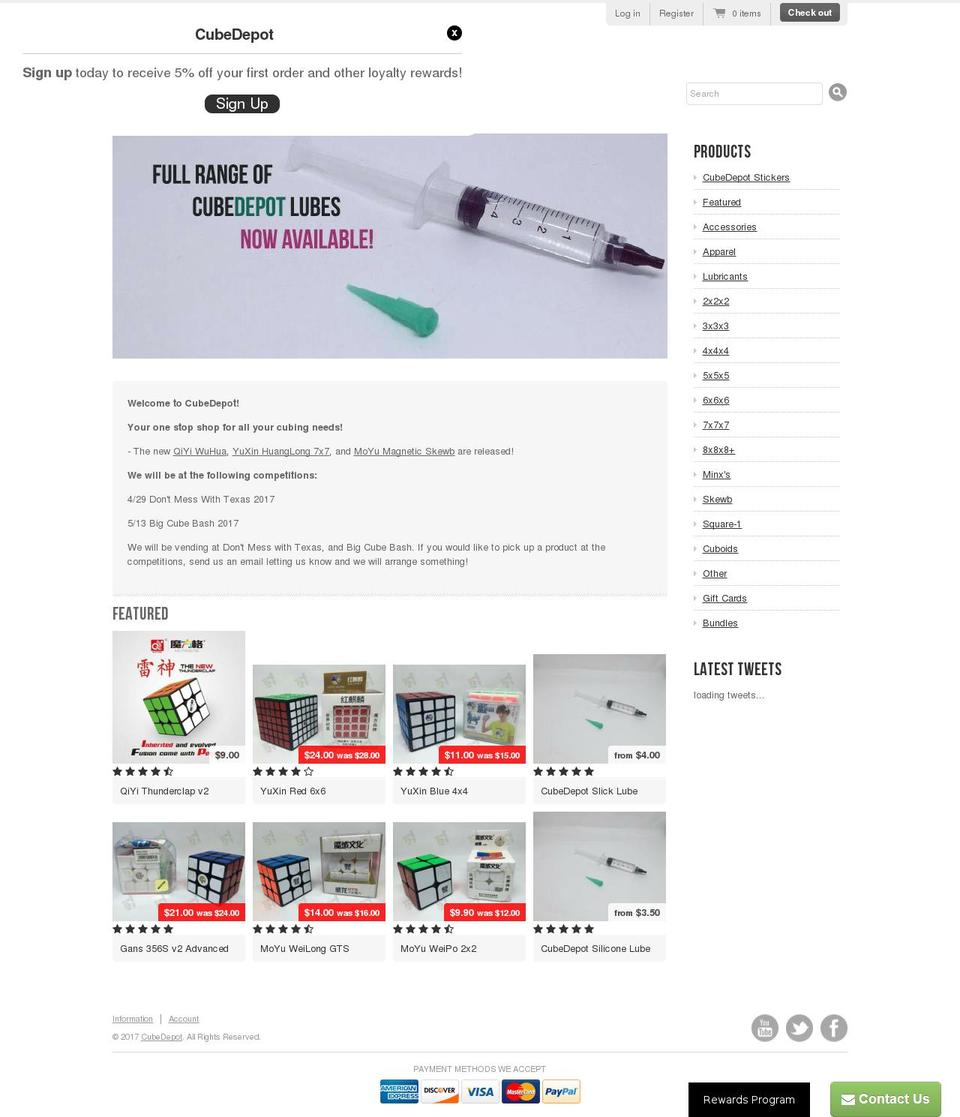cubingstore.com shopify website screenshot