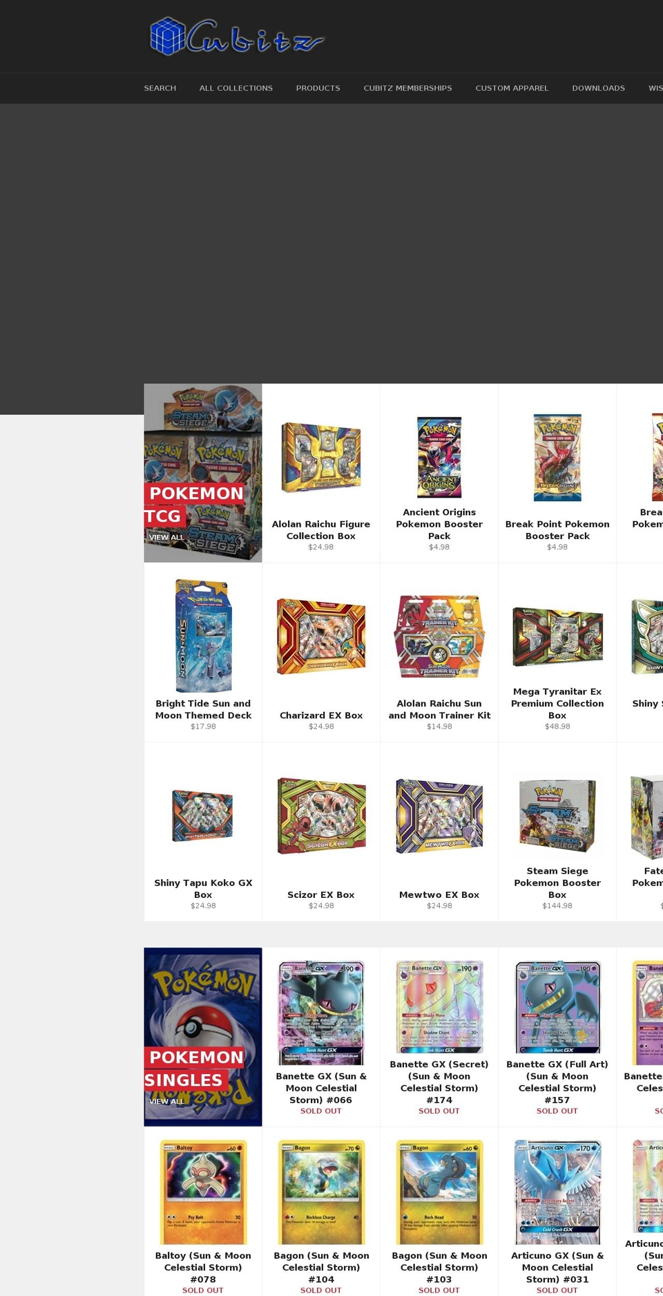 cubitz.ca shopify website screenshot