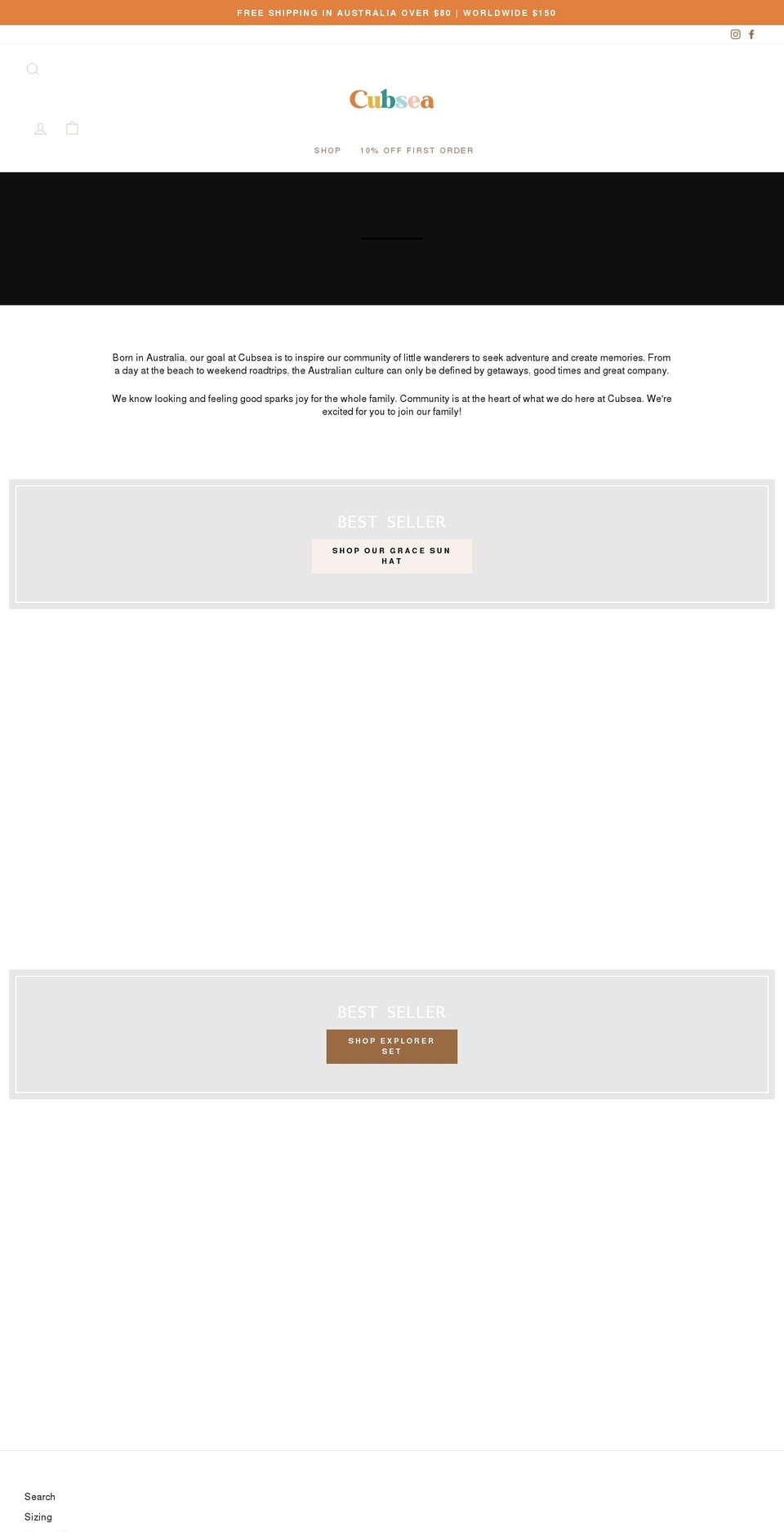 cubsea.com shopify website screenshot