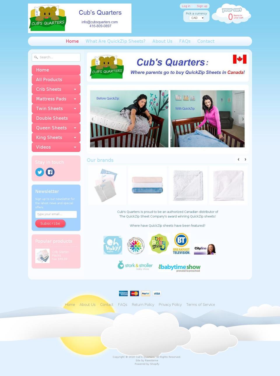 cubsquarters.com — Shopify storefront screenshot