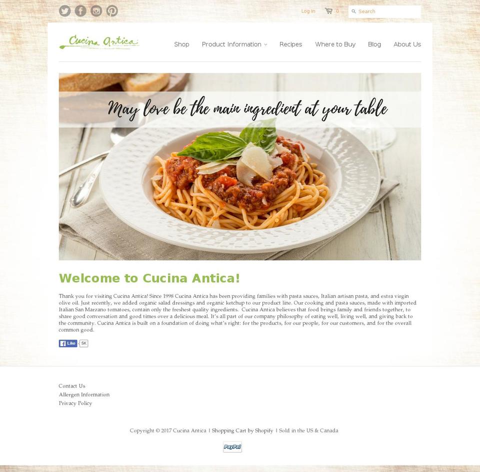 cucina-antica.org shopify website screenshot