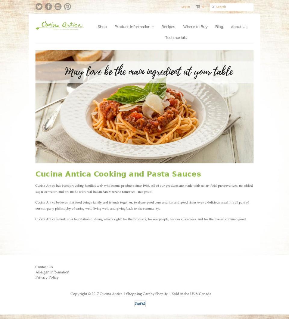 cucina-anticafoodscorp.us shopify website screenshot