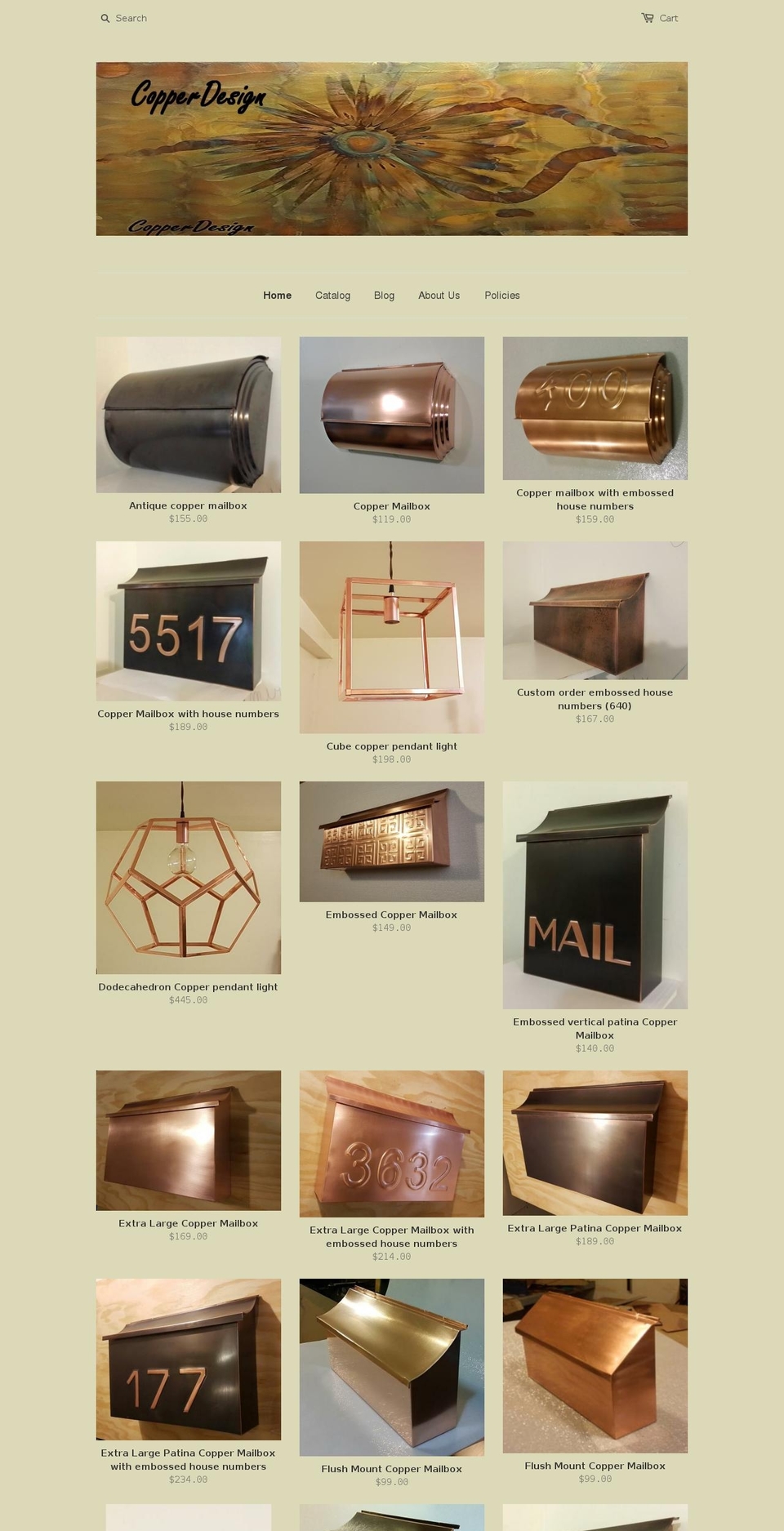 cucopperdesign.com — Shopify storefront screenshot