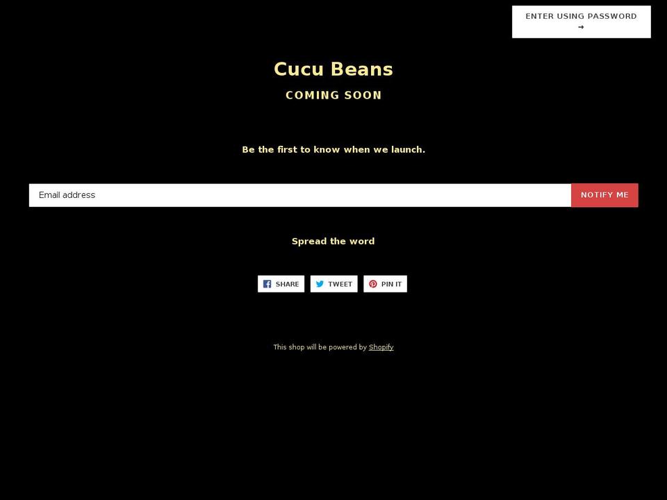 cucubeans.com — Shopify storefront screenshot