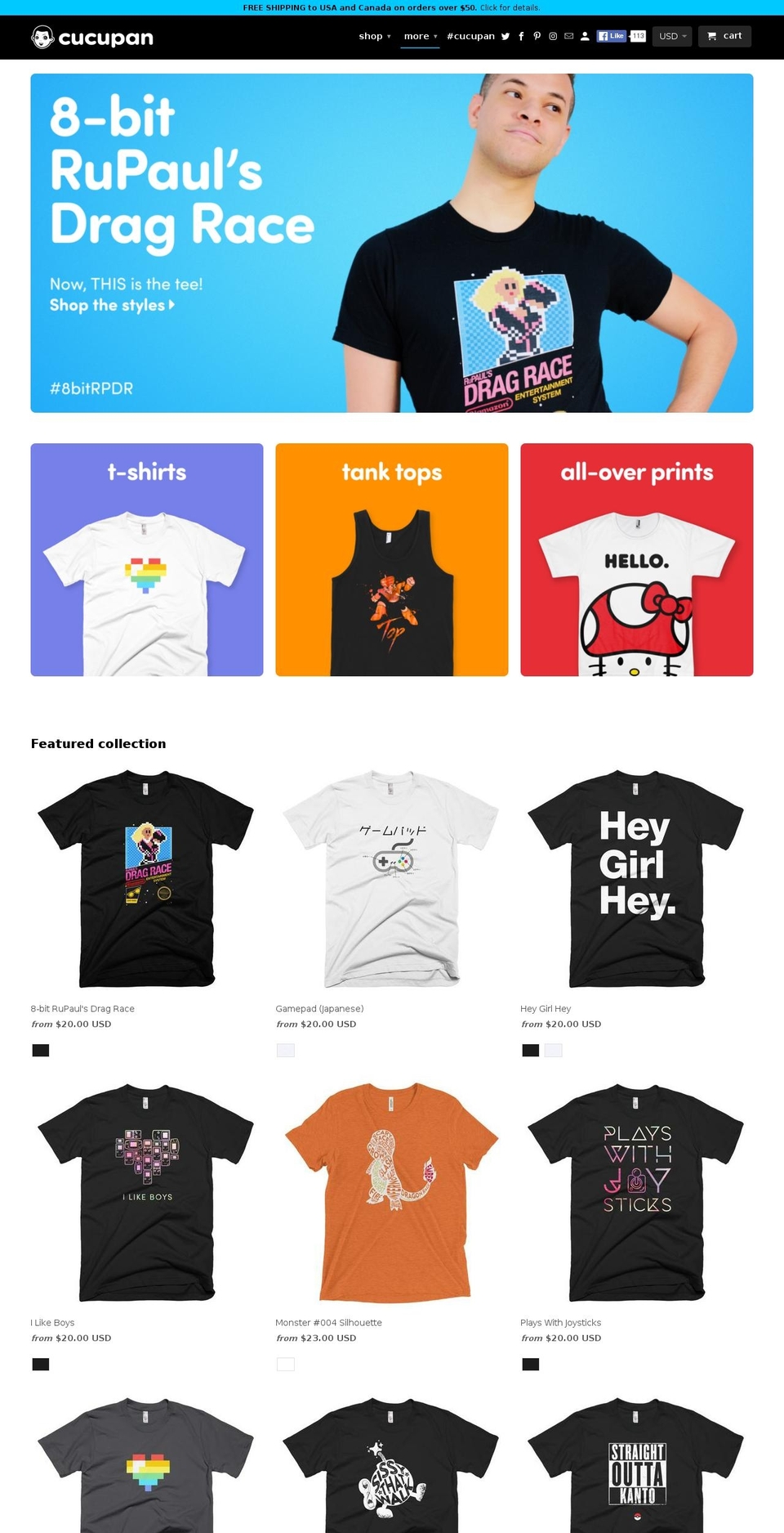 cucupantees.com shopify website screenshot