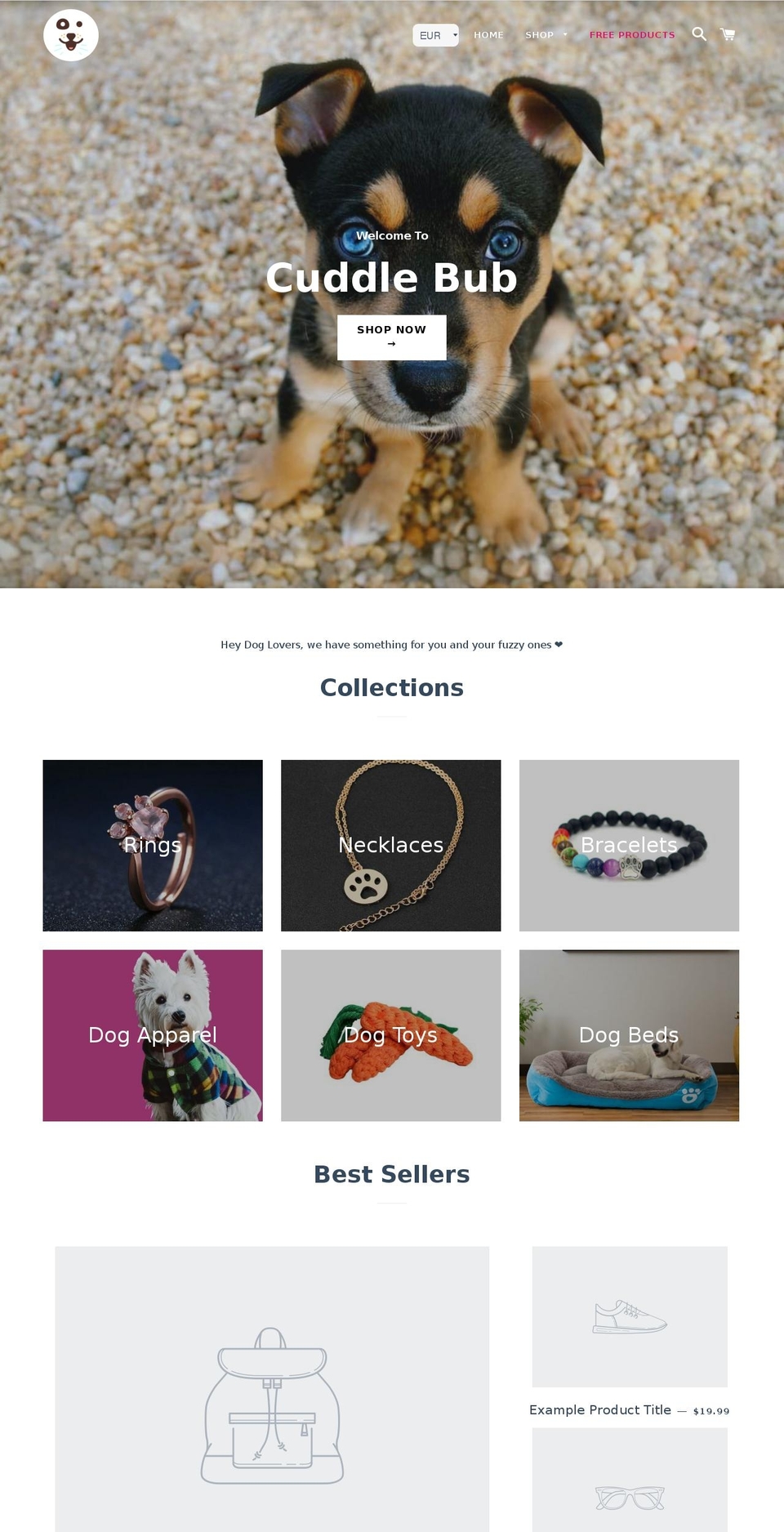 cuddlebub.com shopify website screenshot
