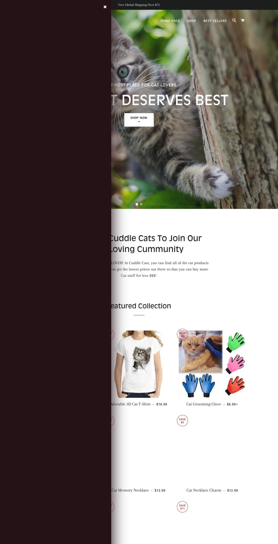 cuddlecats.us shopify website screenshot