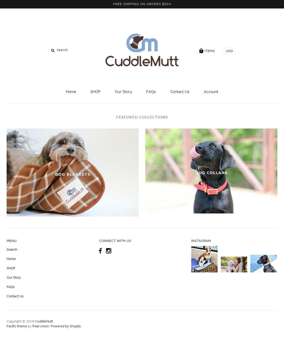 cuddlemutt.com shopify website screenshot