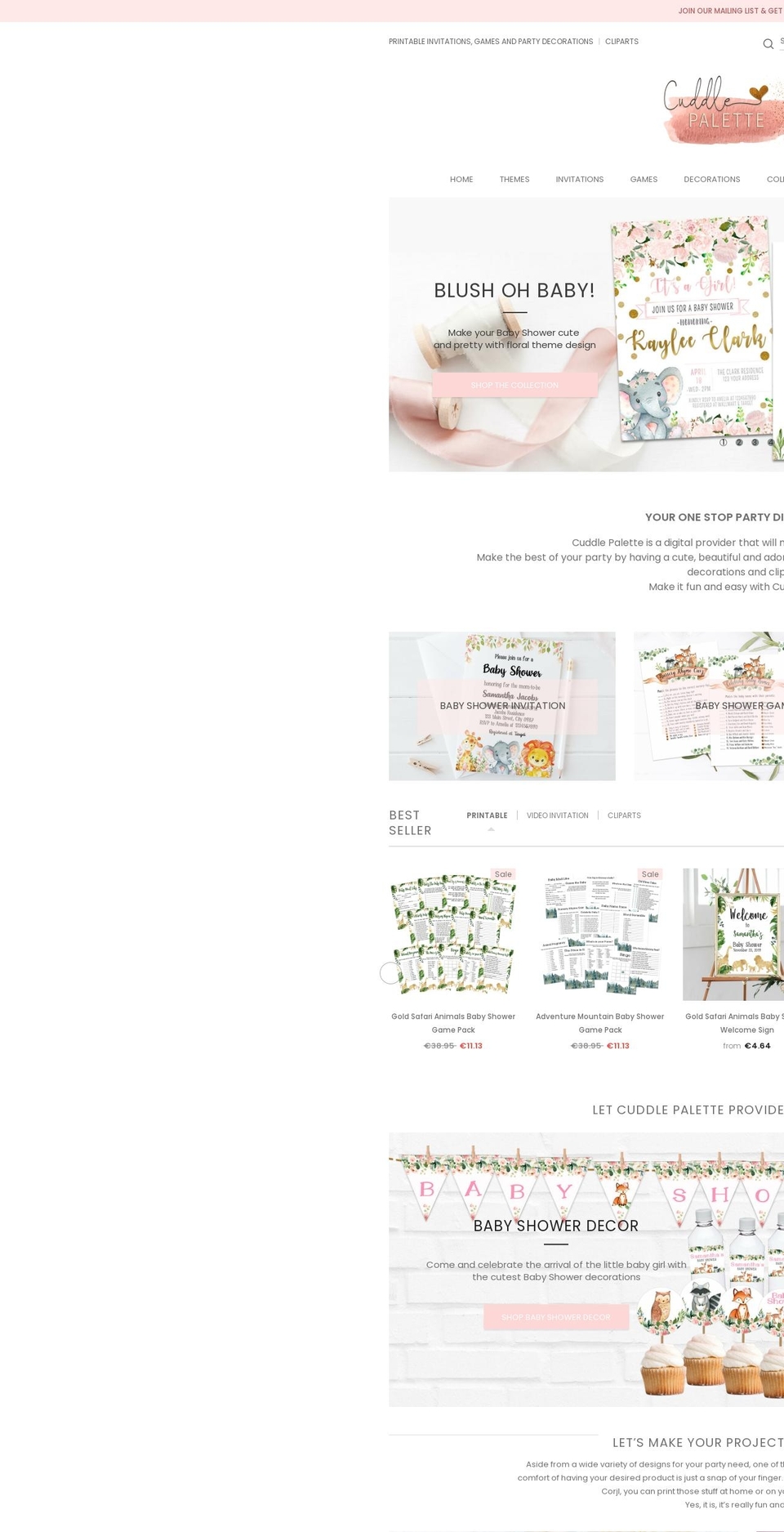 cuddlepalette.com shopify website screenshot
