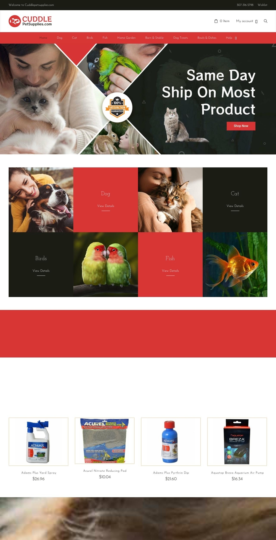 cuddlepetsupplies.com shopify website screenshot