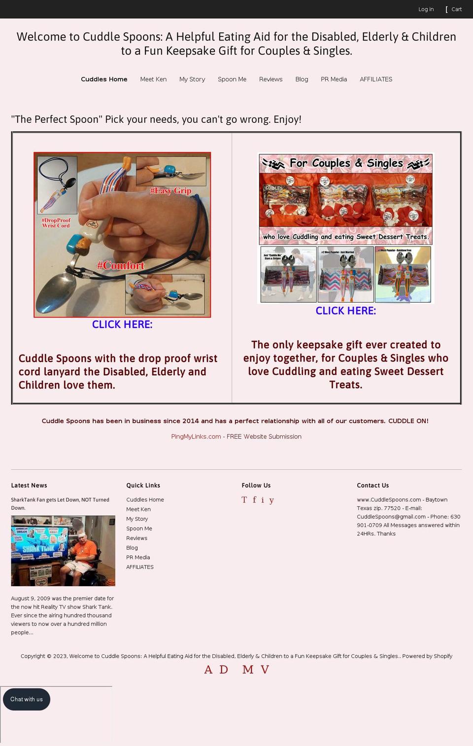 cuddles-dessert-spoons-with-feelings.myshopify.com — Shopify storefront screenshot