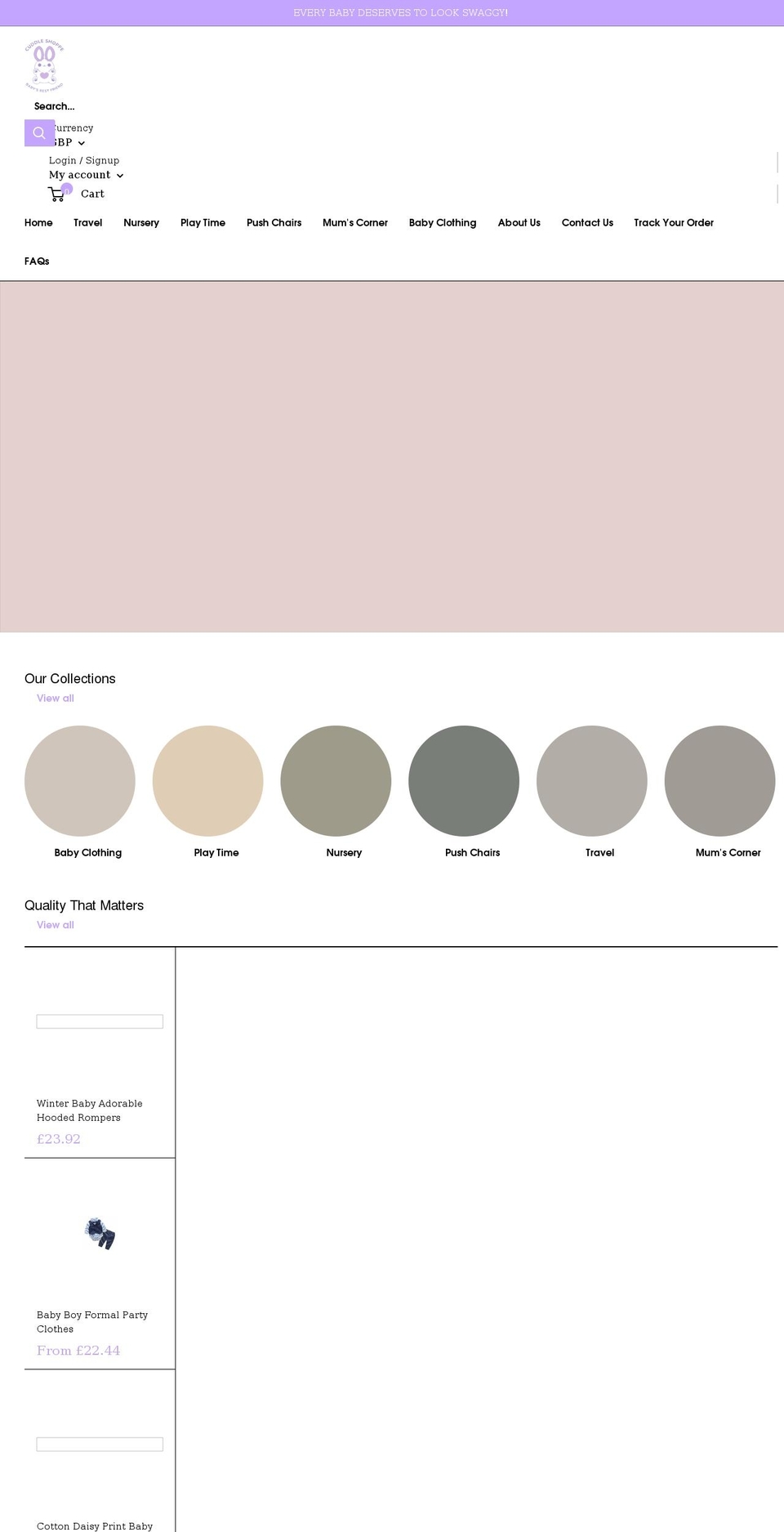 cuddleshoppe.com shopify website screenshot