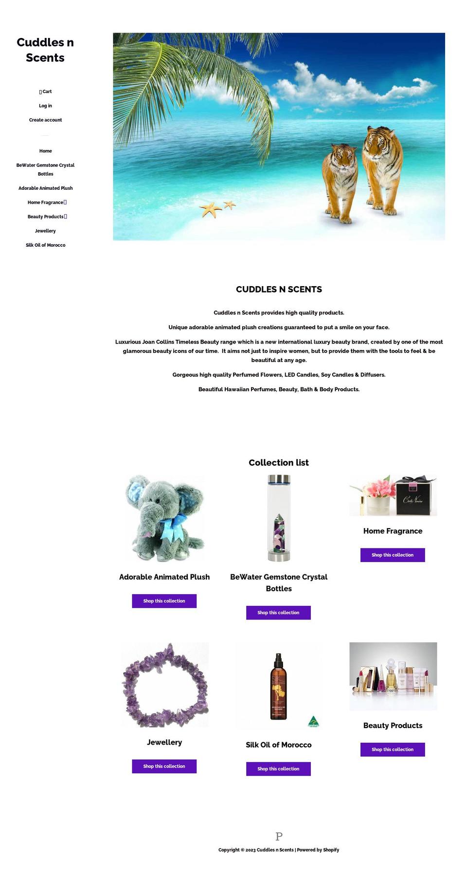 cuddlesnscents.com — Shopify storefront screenshot