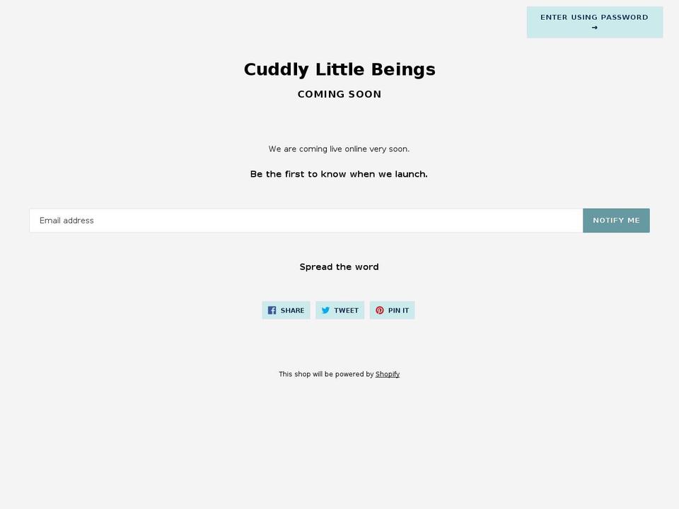 cuddlylittlebeings.com — Shopify storefront screenshot