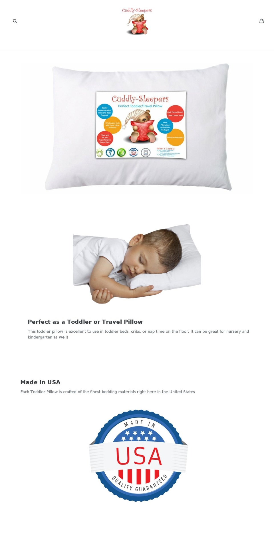 cuddlysleepers.com — Shopify storefront screenshot