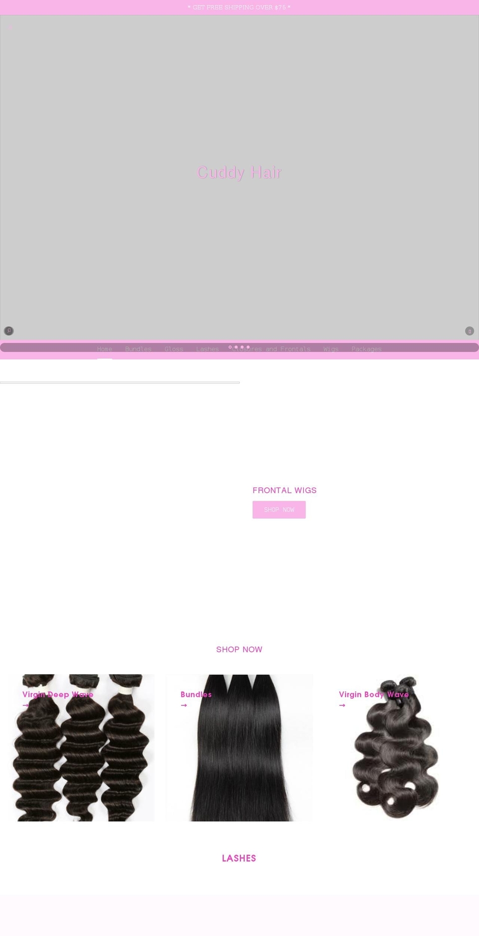 cuddyhair.com shopify website screenshot