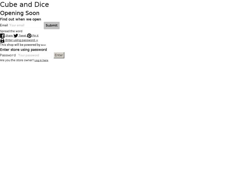cudeanddice.com — Shopify storefront screenshot
