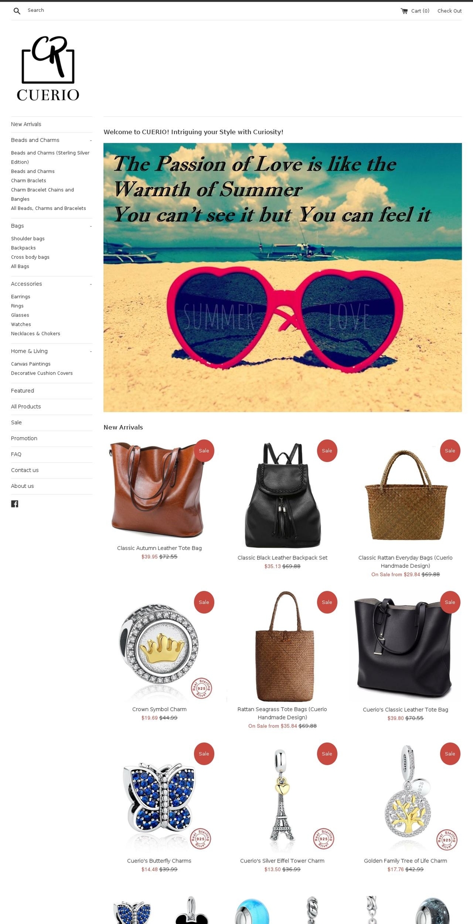 cuerio.com shopify website screenshot