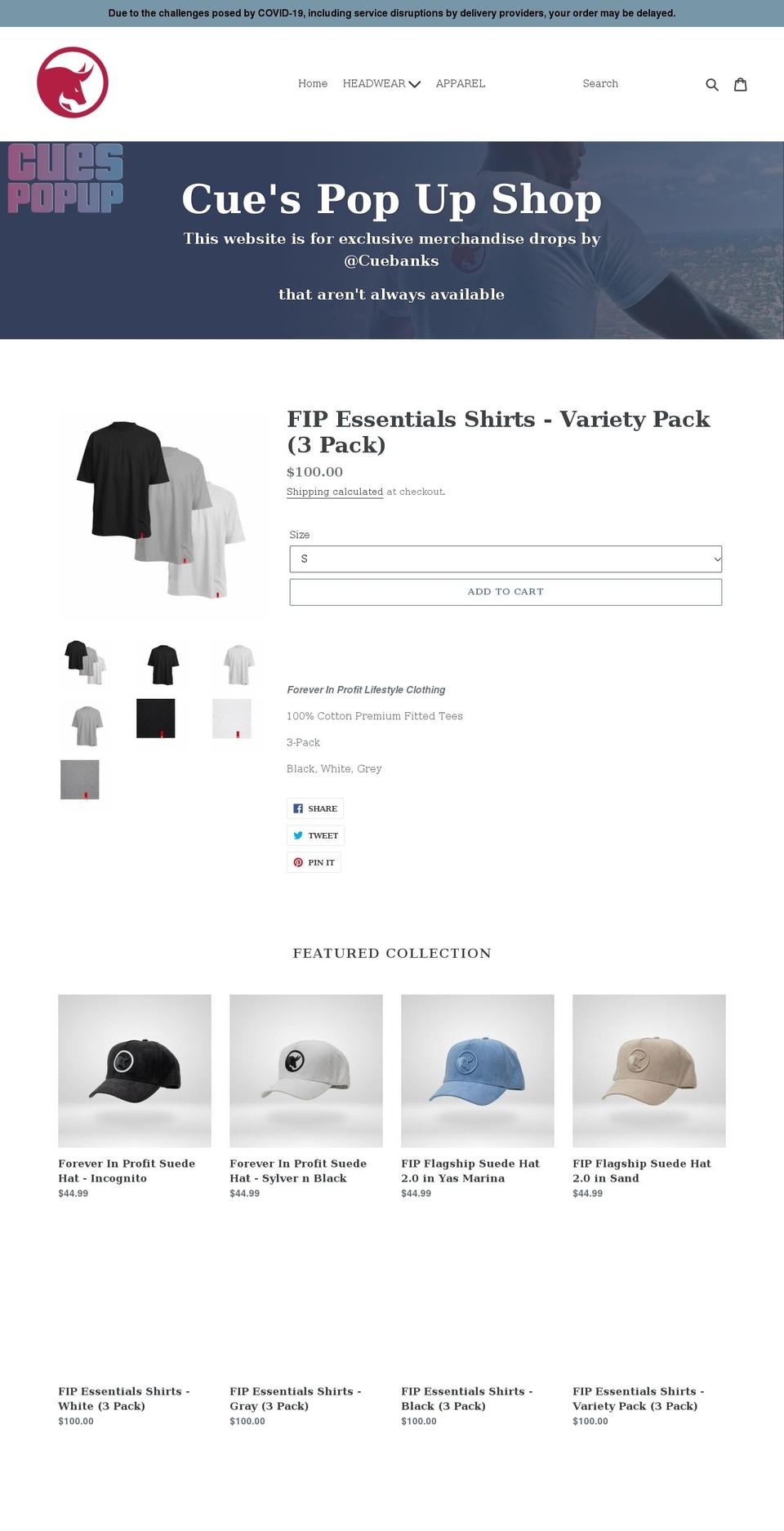 cuespopup.shop shopify website screenshot