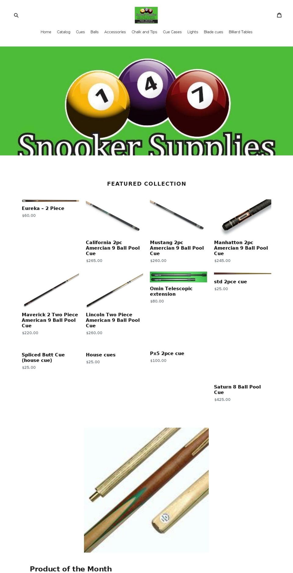 cuesportsupplies.com shopify website screenshot