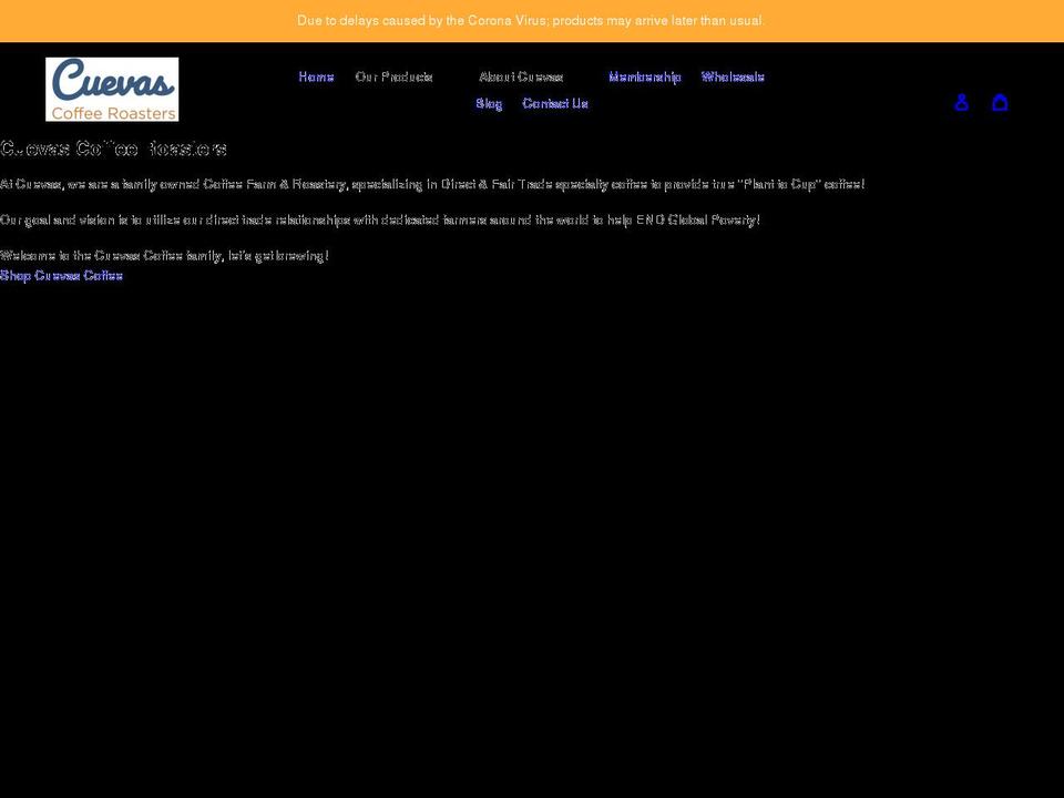 cuevascoffee.com shopify website screenshot