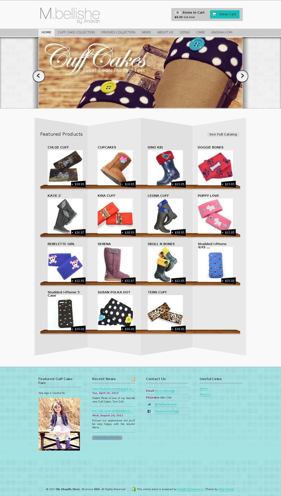 cuff-cakes.com shopify website screenshot