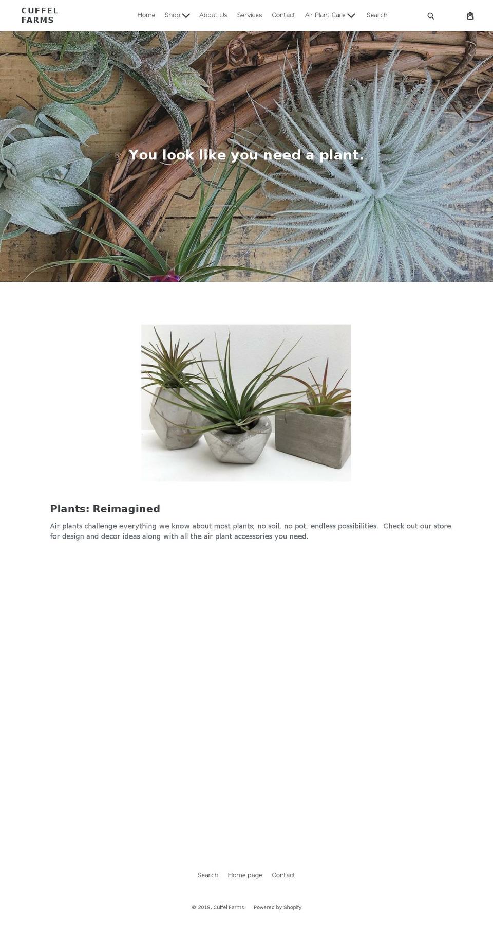 cuffelfarms.com — Shopify storefront screenshot