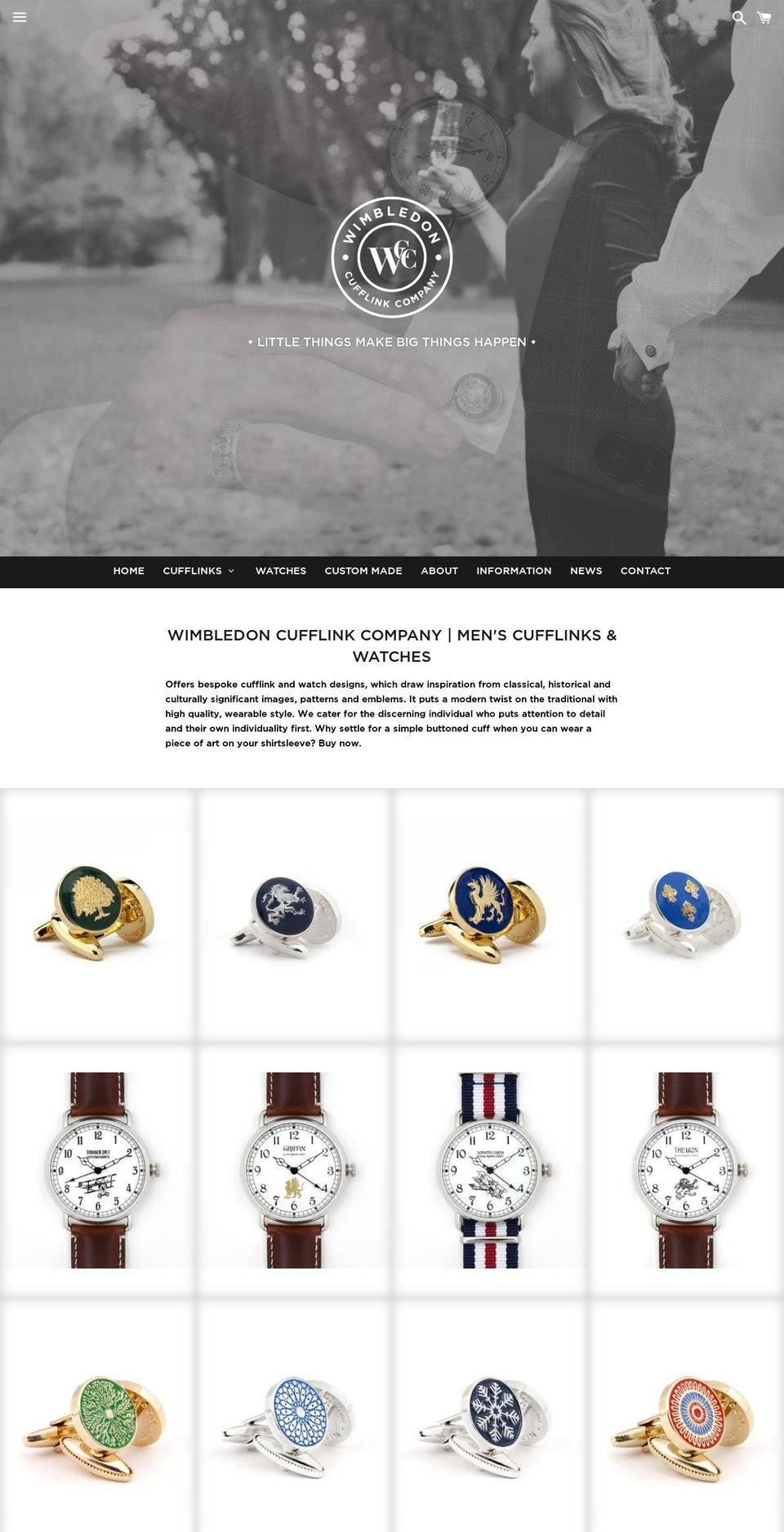 cufflinkcompany.com — Shopify storefront screenshot