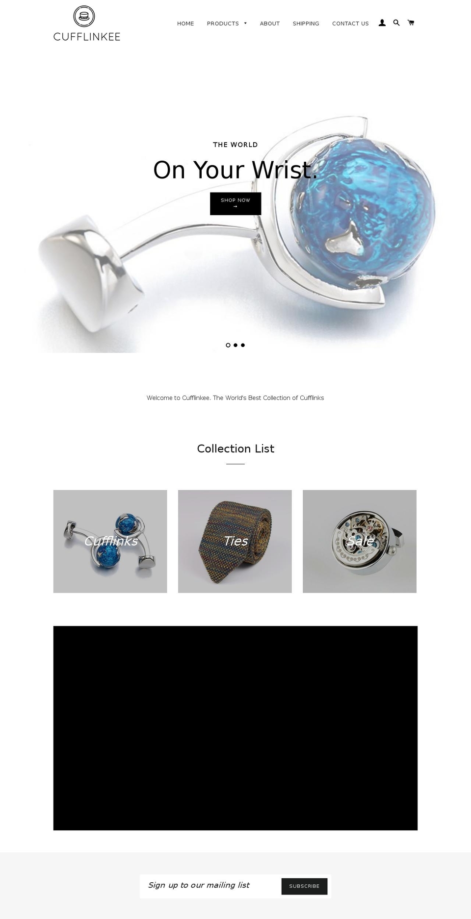 cufflinky.com — Shopify storefront screenshot