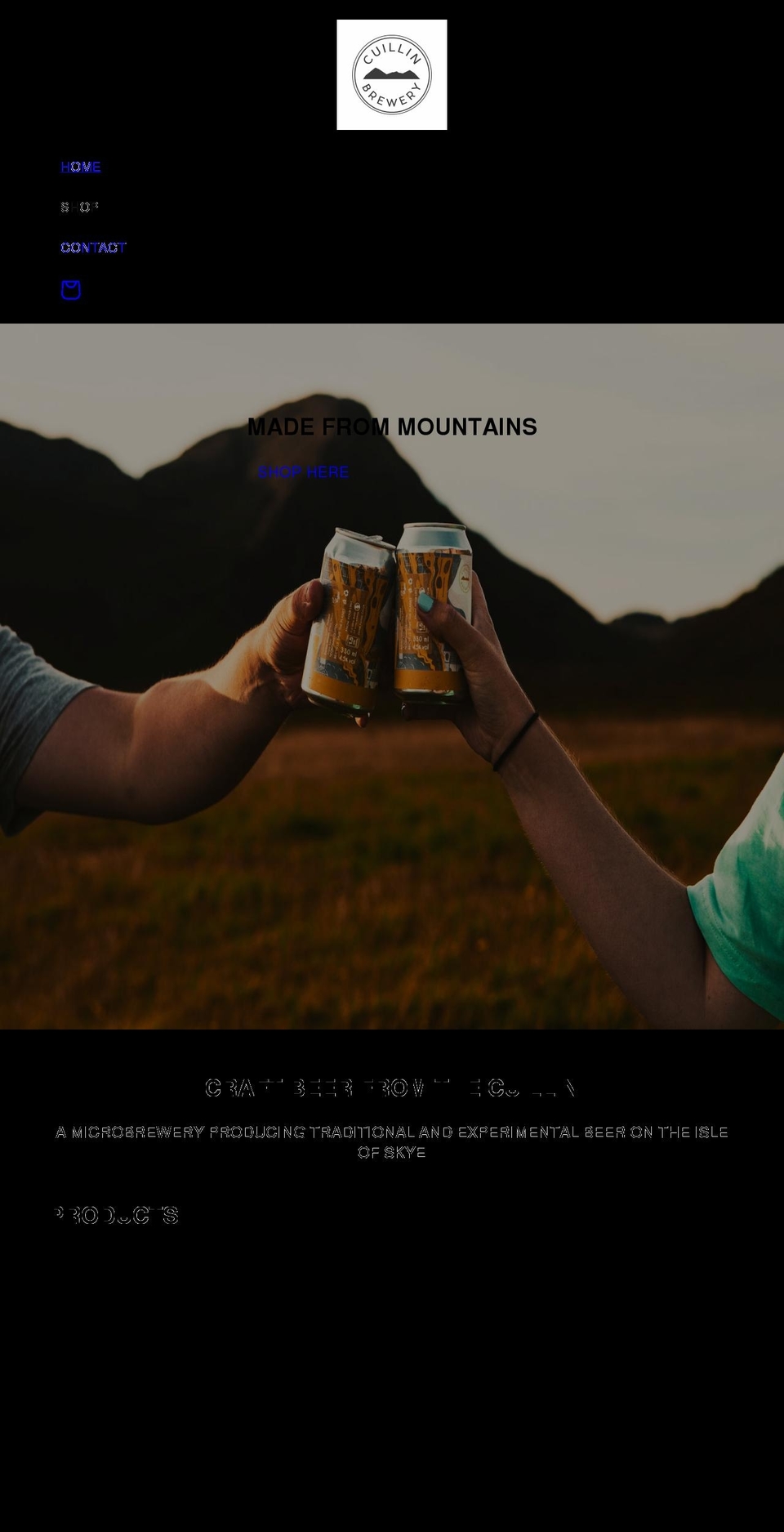 cuillinbrewery.com shopify website screenshot