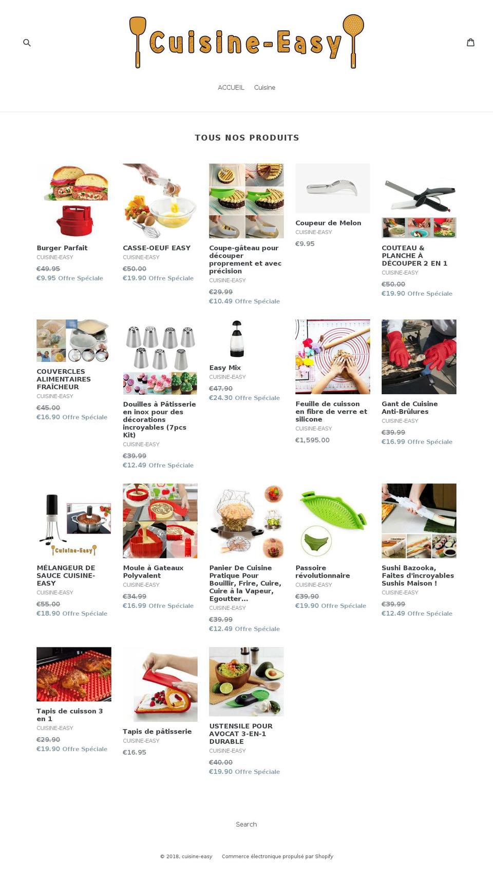 cuisine-easy.com — Shopify storefront screenshot
